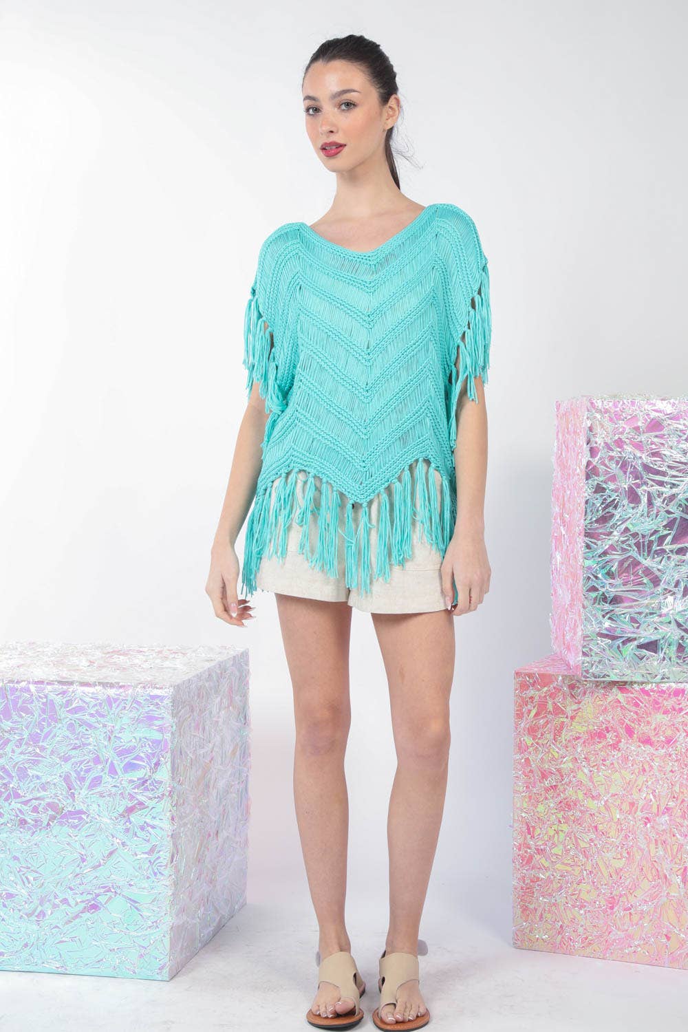 Bright Sunshiny Day Fringe Top | Double V Crochet Fringe Top