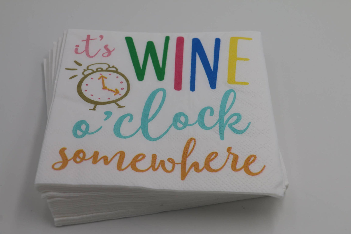 Wine O' Clock Somewhere Napkins | Fun Wine Disposable Napkins