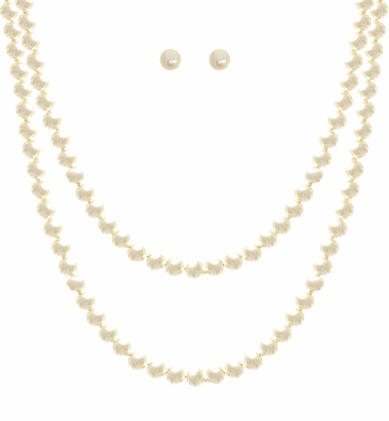 60” Pearl Necklace and Earring Set | Long Pearl Necklace Earring Set