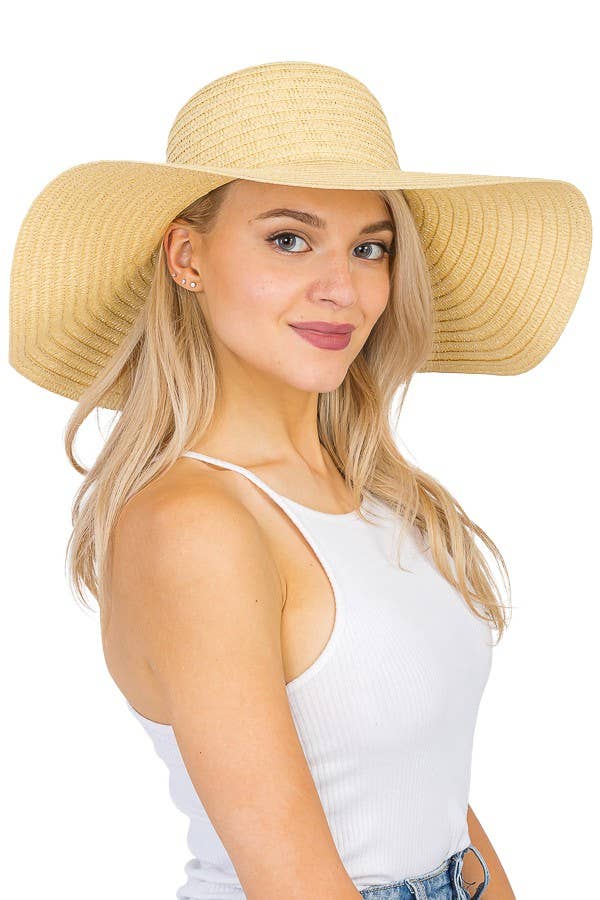 Floppy Brim Sun Hat | Paper Straw Floppy Brim Sun Hat