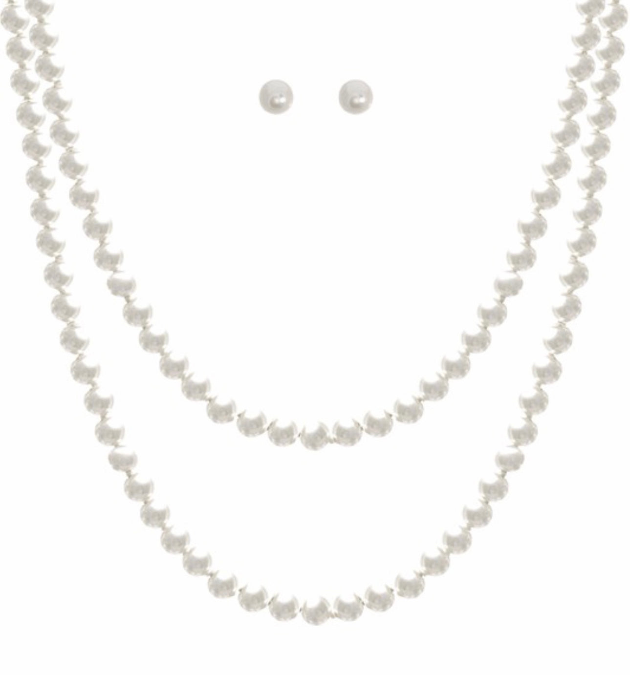 60” Pearl Necklace and Earring Set | Long Pearl Necklace Earring Set
