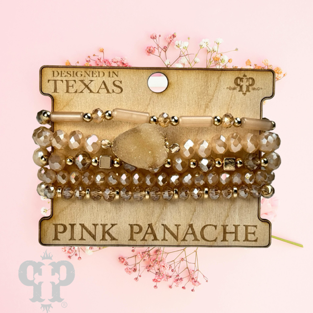 Five Strand Druzy Bracelet Set | Pink Panache Druzy Stack