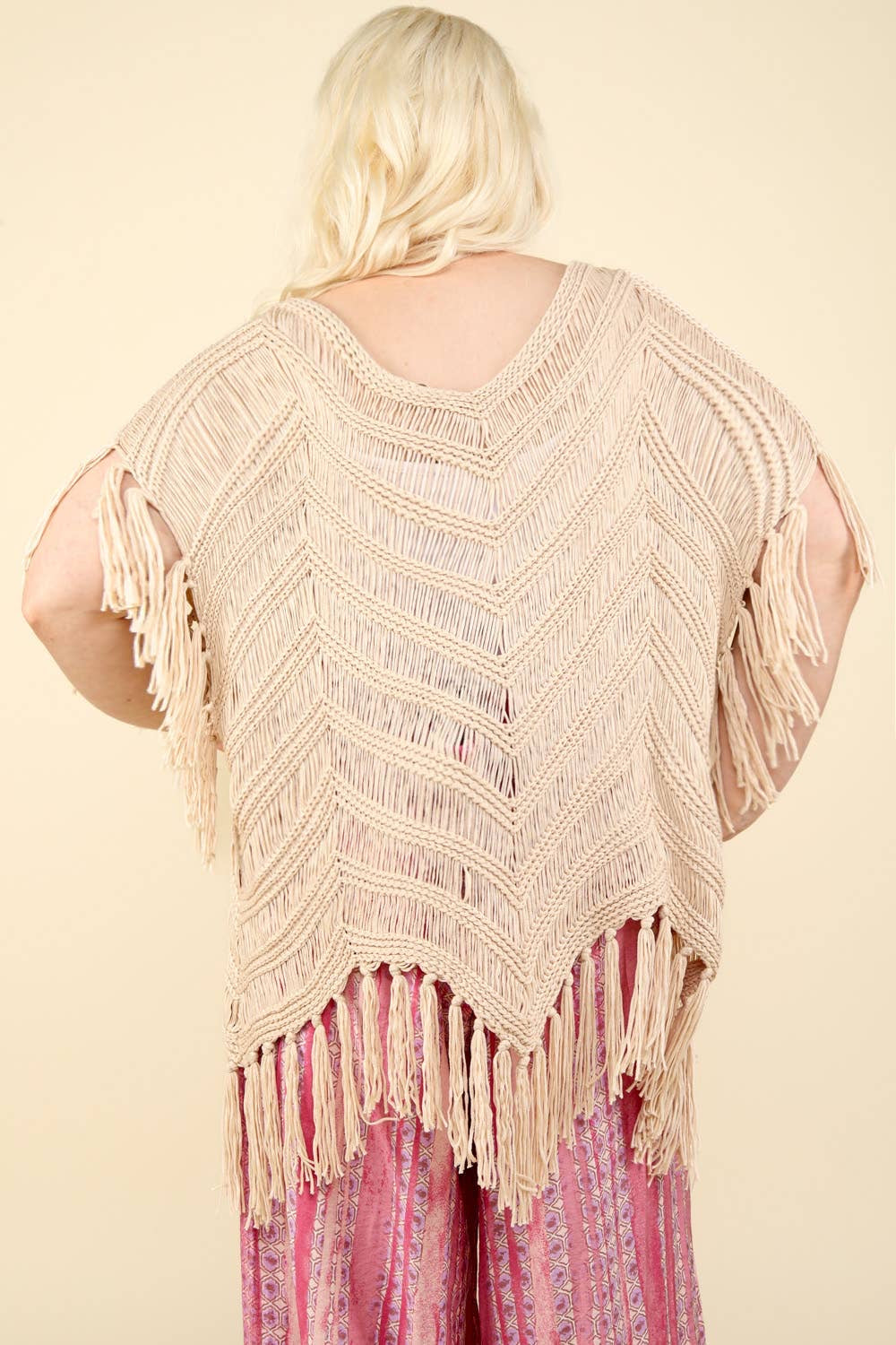 Bright Sunshiny Day Fringe Plus Top | Double V Crochet Fringe Top