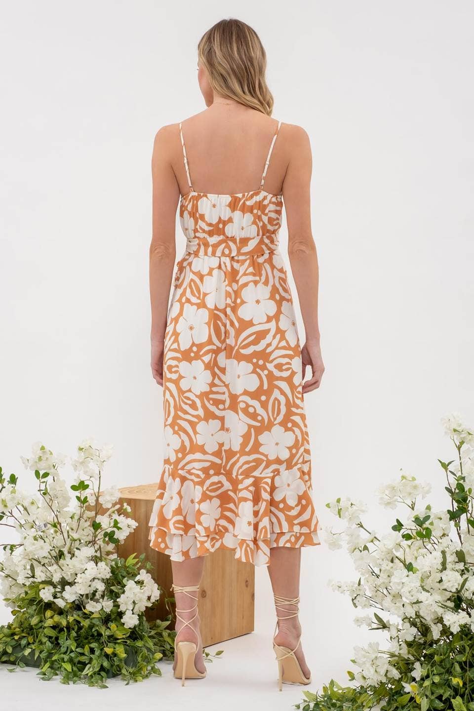 Special Destination Dress | Floral Print Wrap Midi Summer Dress