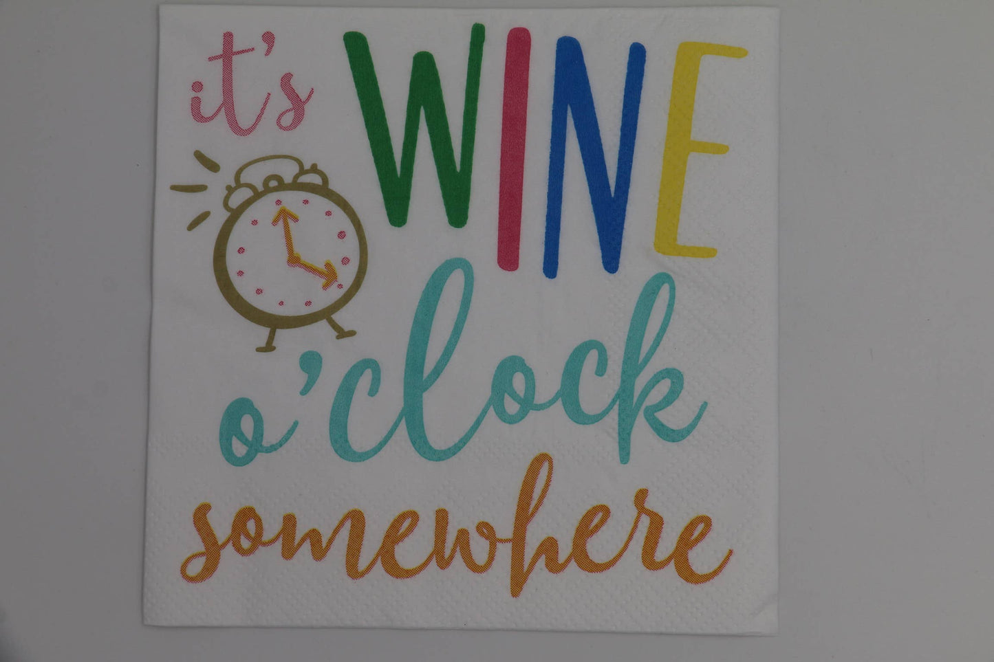 Wine O' Clock Somewhere Napkins | Fun Wine Disposable Napkins