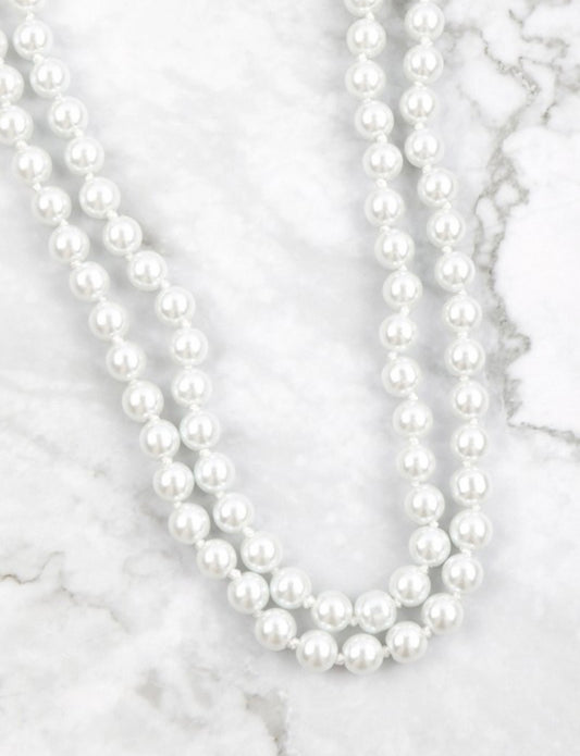 60” Pearl Necklace and Earring Set | Long Pearl Necklace Earring Set