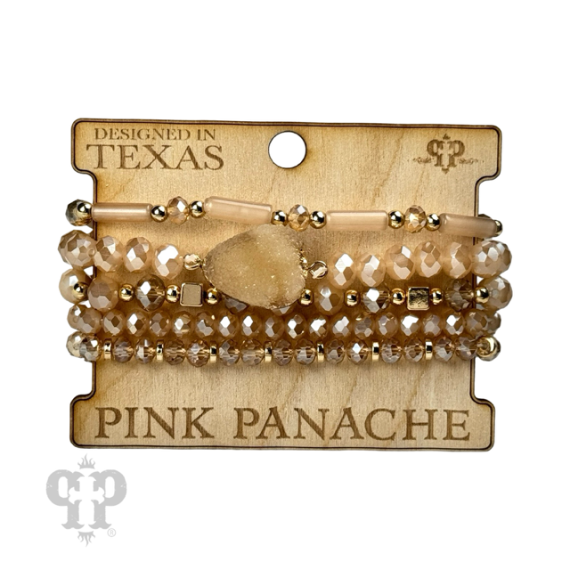 Five Strand Druzy Bracelet Set | Pink Panache Druzy Stack