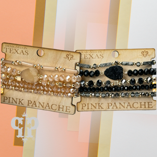 Five Strand Druzy Bracelet Set | Pink Panache Druzy Stack