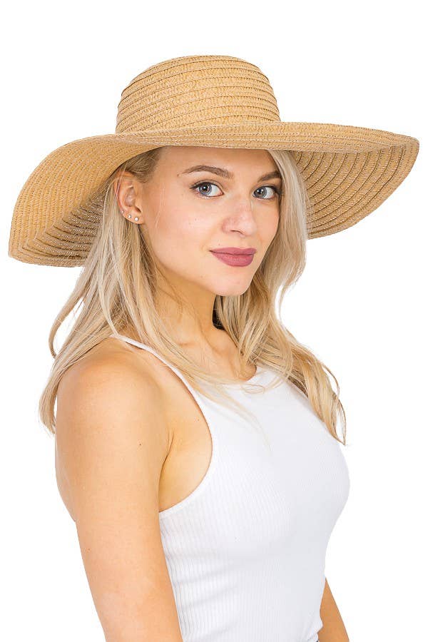 Floppy Brim Sun Hat | Paper Straw Floppy Brim Sun Hat