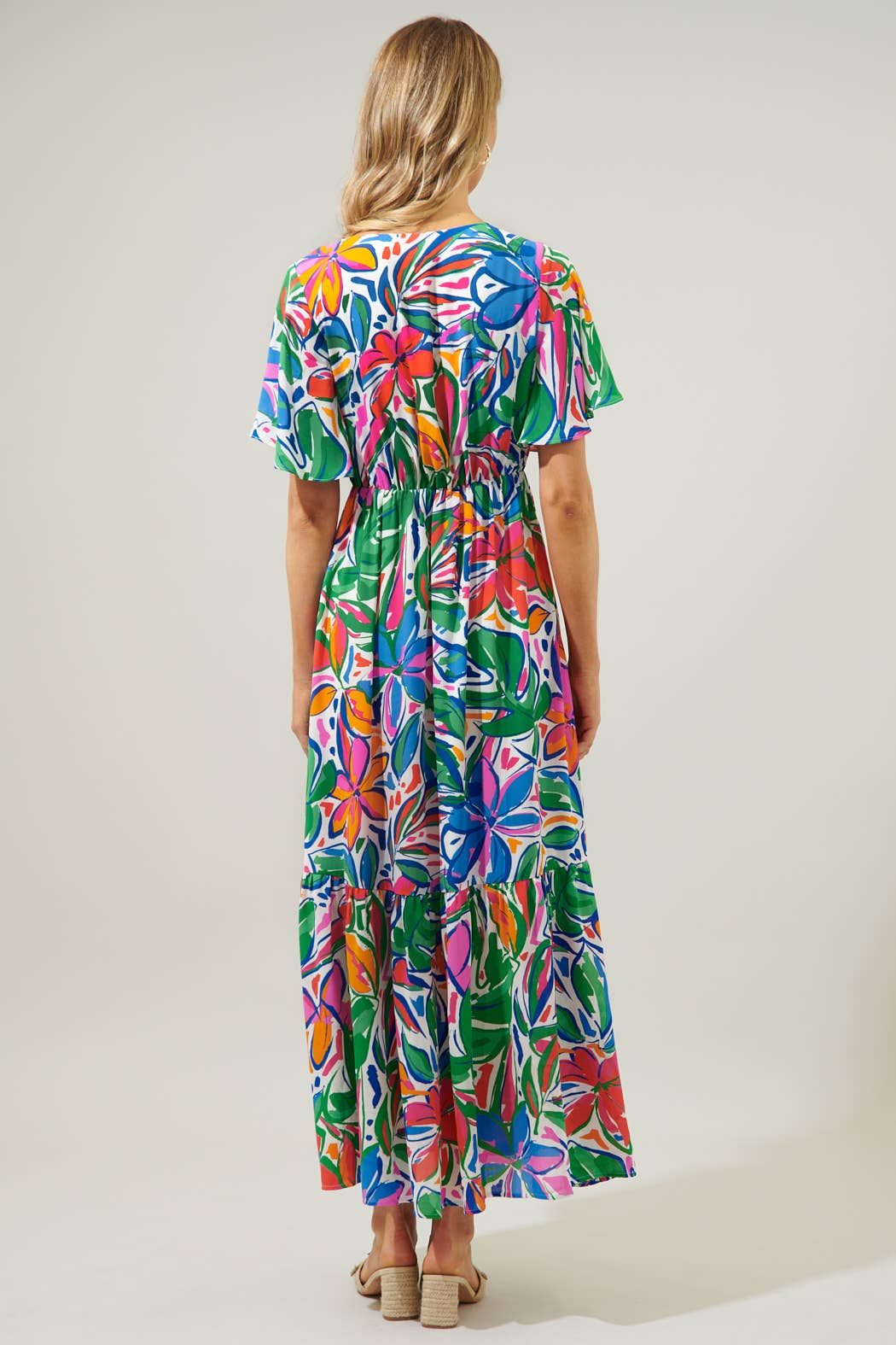 Paradise Falls Pismo Flutter Maxi Dress | Sugarlips Vibrant Floral Maxi Dress