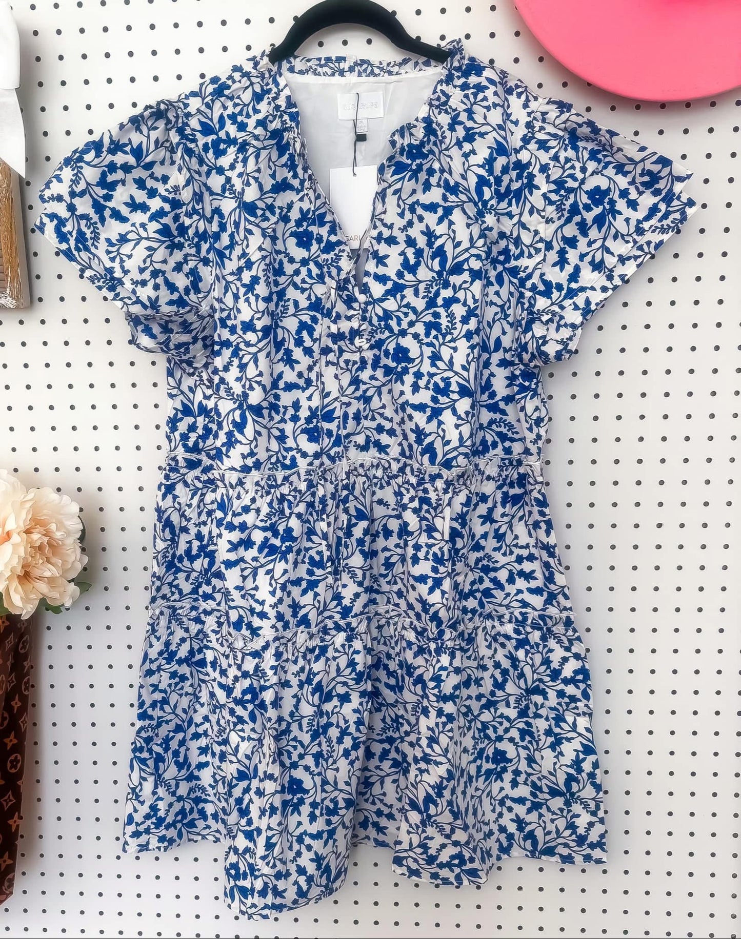 Afternoon Delight Blue Floral Dress | Sugarlips Blue Floral Tiered Short Dress