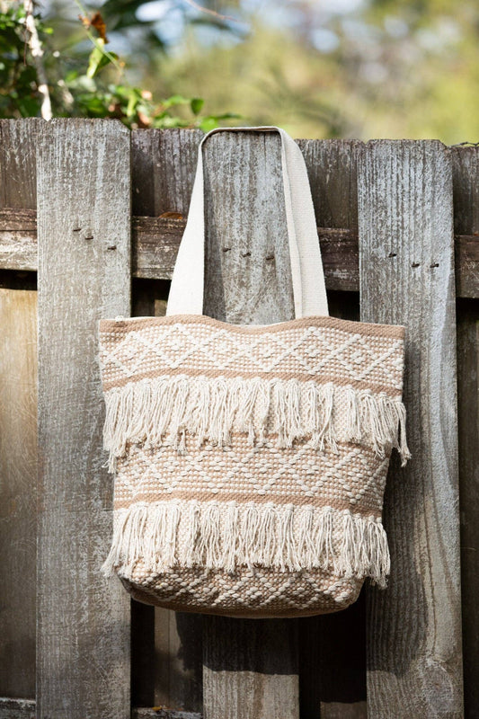 Boho Bliss Shoulder Bag | Boho Tassel Neutral Shoulder Bag