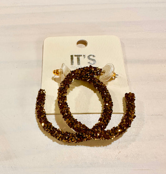 Bronze Crystal Shimmer Hoops | Its Sense Bronze Crystal Shimmer Hoops