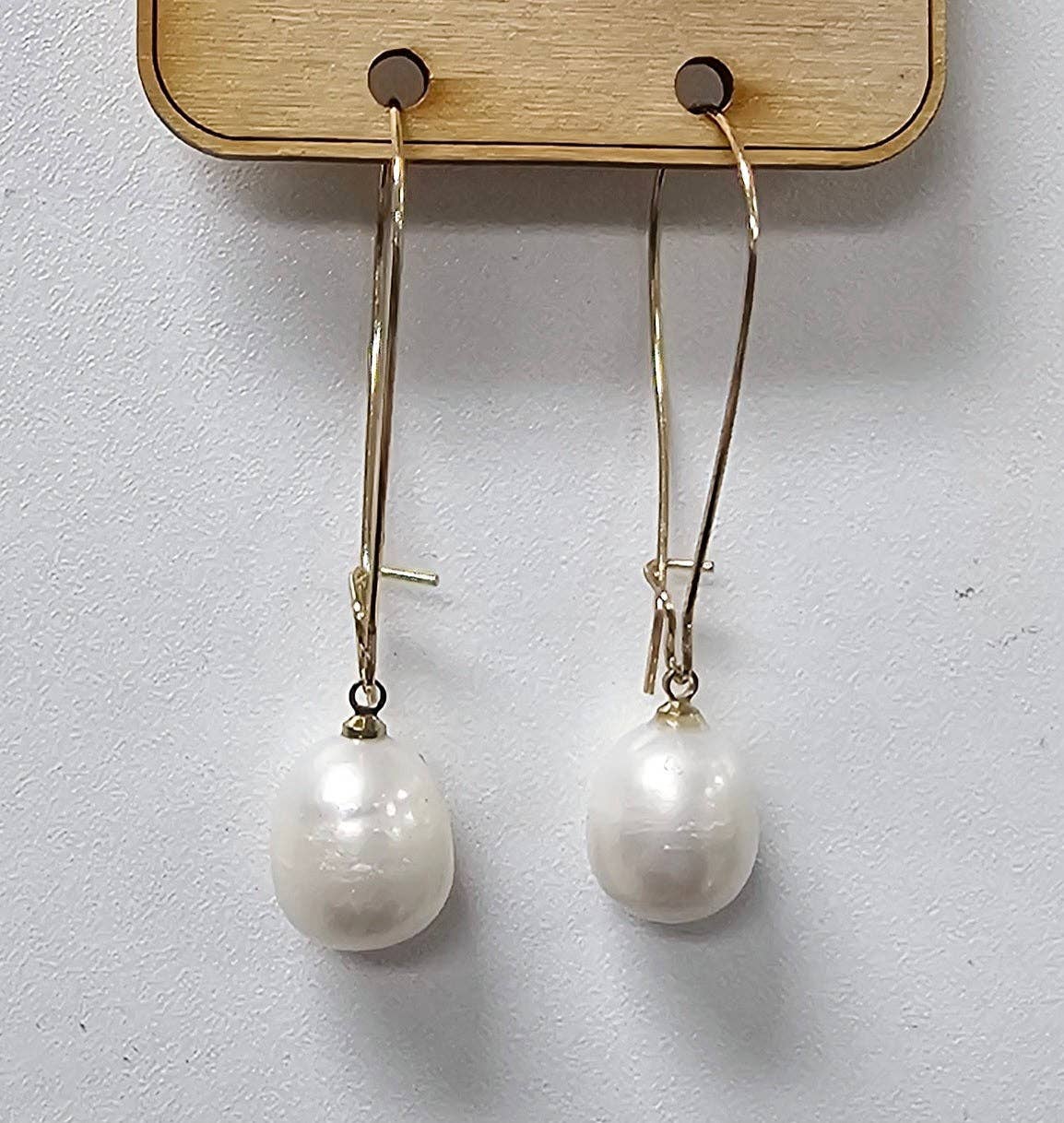 Freshwater Pearl Dangle Earrings | Pink Panache Freshwater Pearl Gold Earrings