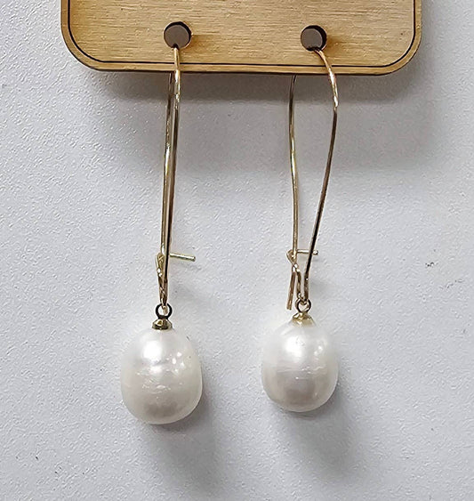 Freshwater Pearl Dangle Earrings | Pink Panache Freshwater Pearl Gold Earrings