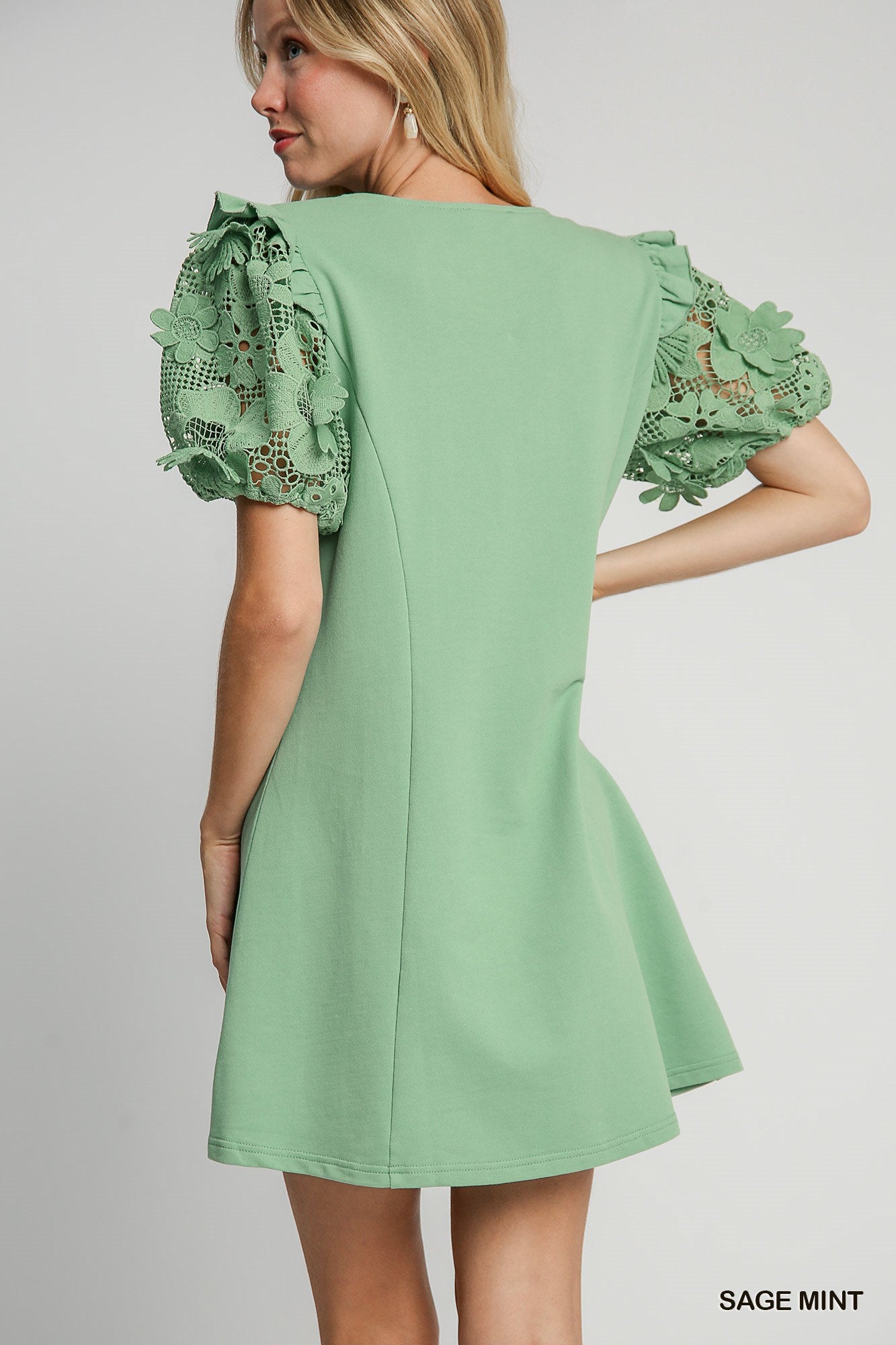 Beautiful Blooms Sage Mint Dress | Umgee Sage Mint Lace Dress