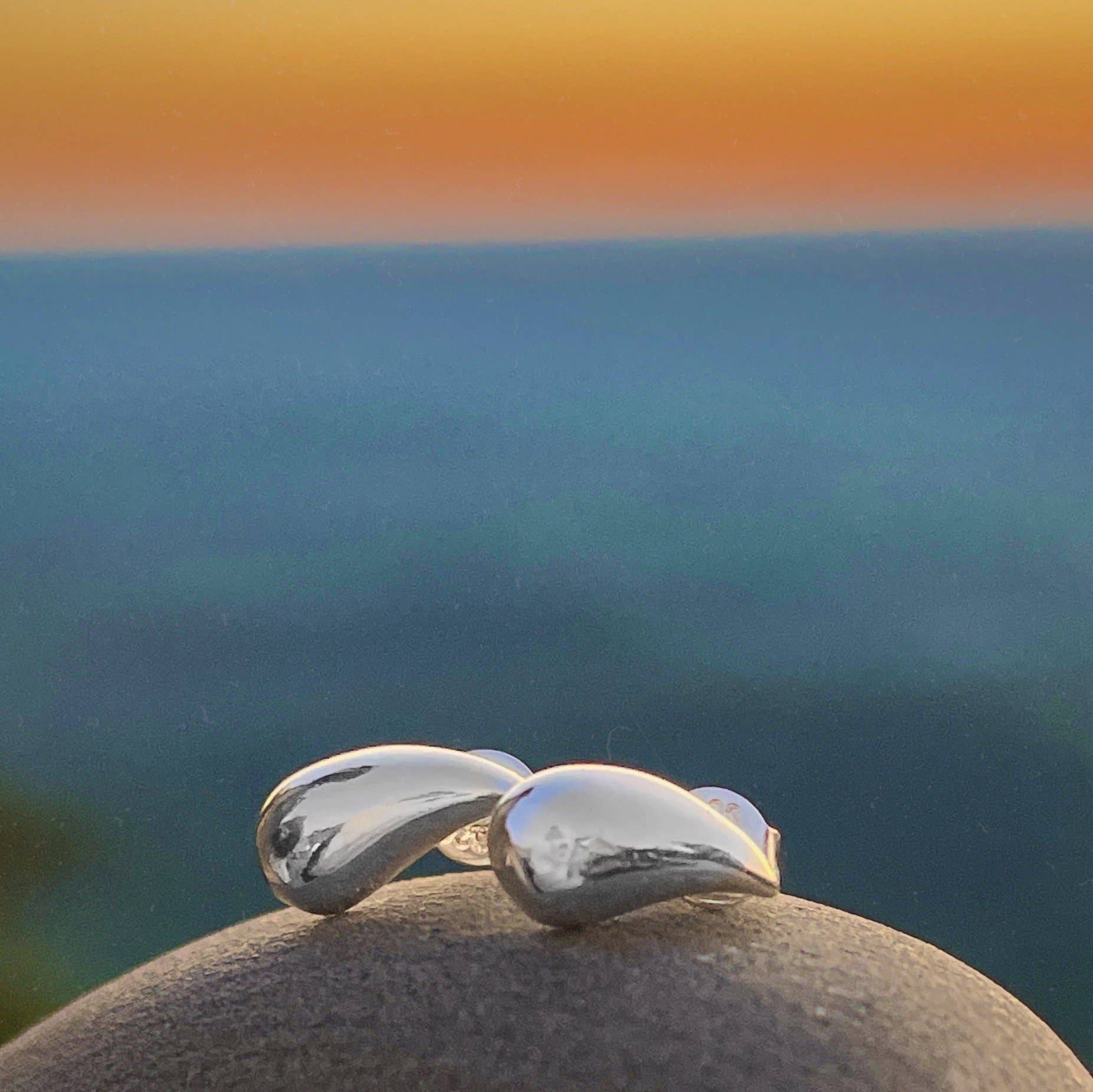 Minoa Sterling Silver Teardrop Earrings | .925 Sterling Silver Small Teardrop Earrings