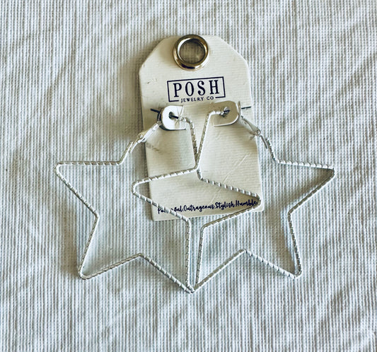 Silver Star Earrings | Posh Silver Star Earrings