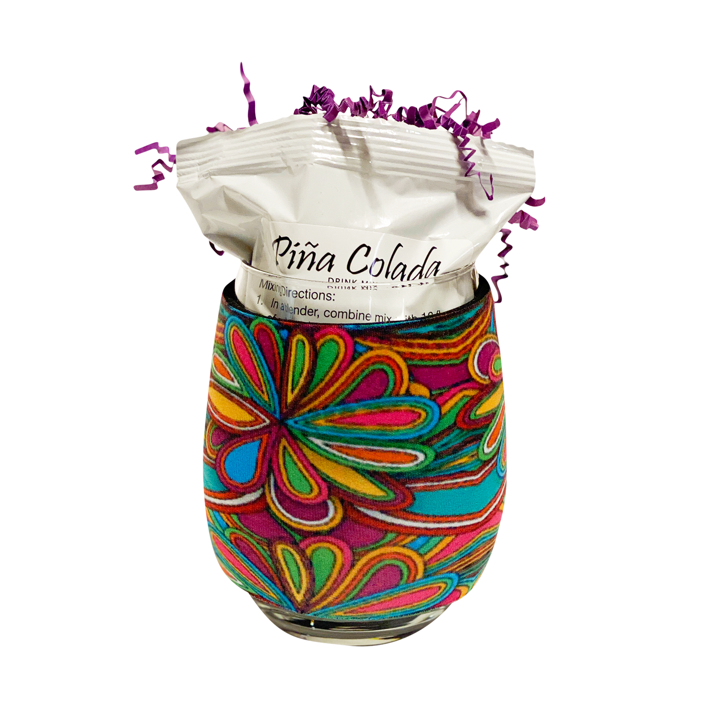 Stemless Wine Huggie Gift Set | Stemless Wine Huggie Drink Mix Gift Set