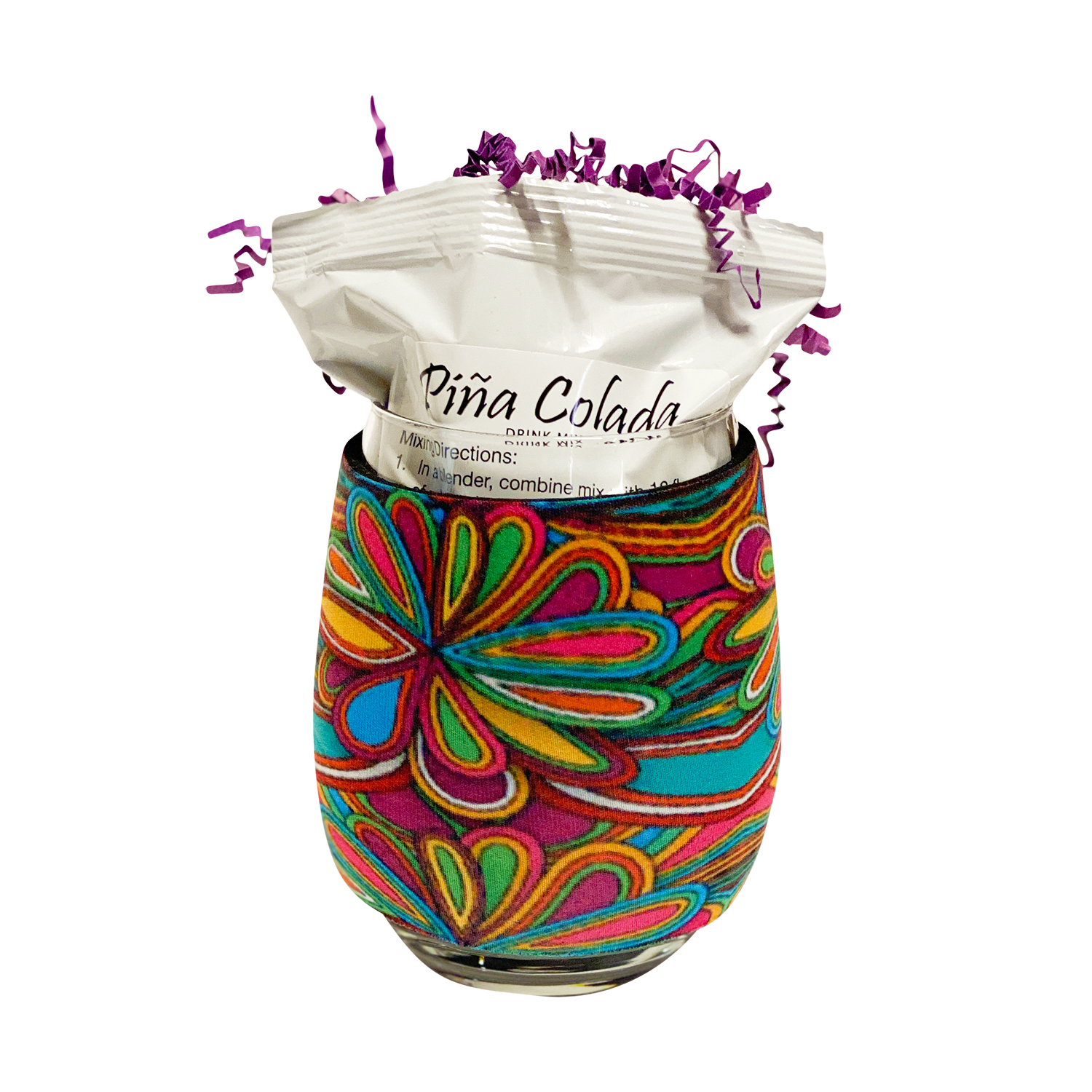 Stemless Wine Huggie Gift Set | Stemless Wine Huggie Drink Mix Gift Set