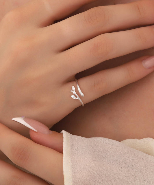 Sterling Silver Free Size Ring | Sterling Silver Free Ring Size Tree Branch Design
