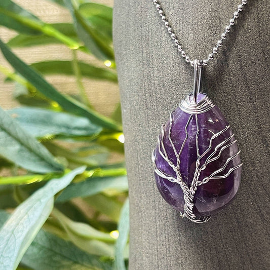 Tree of Life Pendant Necklace | Silver Amethyst Tree of Life Necklace