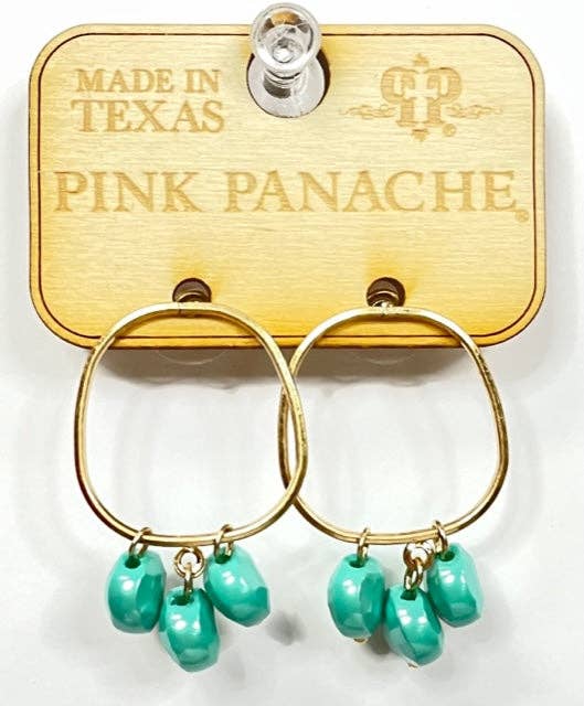 Turquoise Beaded Earrings | Pink Panache Turquoise Beaded Dangle Earrings
