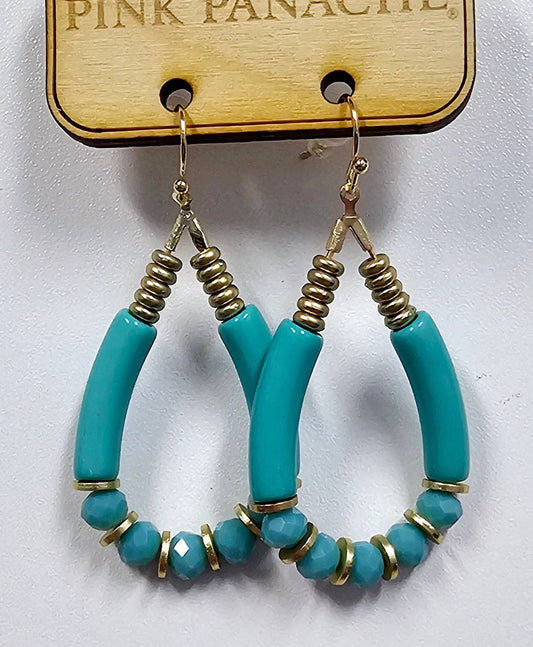 Turquoise Teardrop Tube Earrings | Pink Panache Turquoise Teardrop Earrings