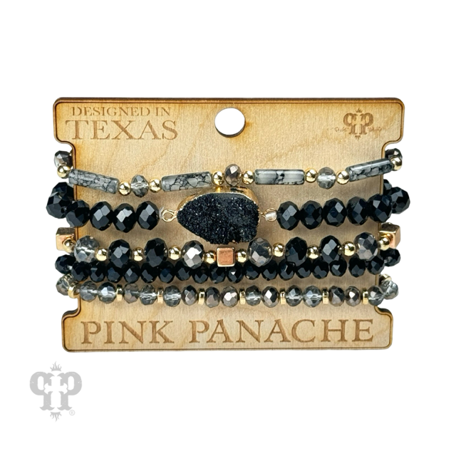 Five Strand Druzy Bracelet Set | Pink Panache Druzy Stack