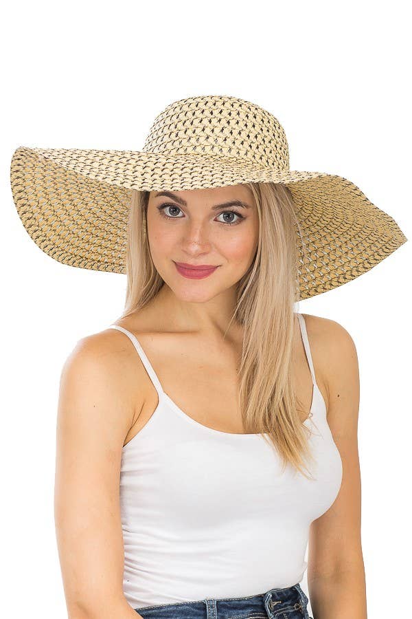 White Open Weave Floppy Hat | Open Weave Light Weight Floppy Brim Hat