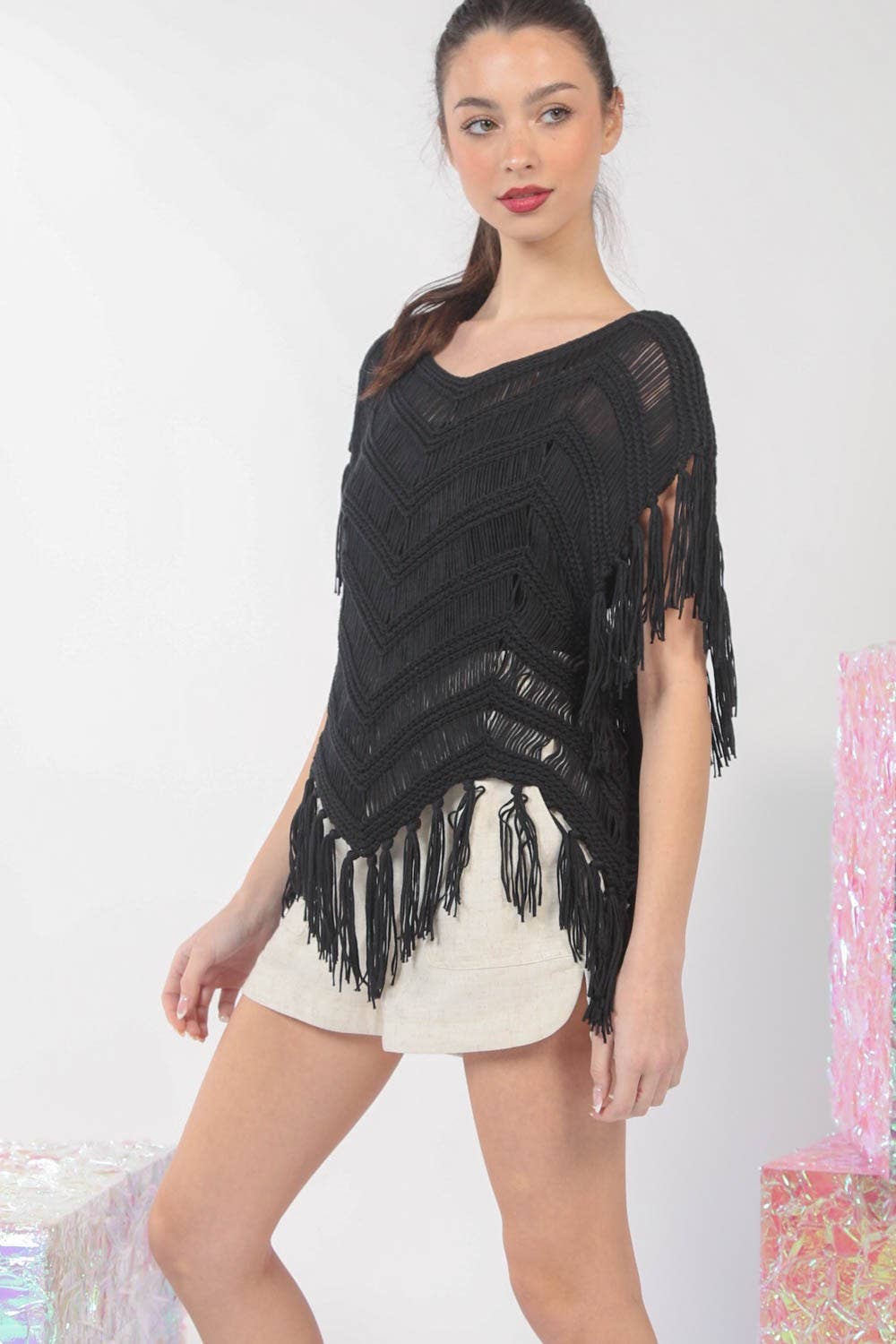 Bright Sunshiny Day Fringe Top | Double V Crochet Fringe Top