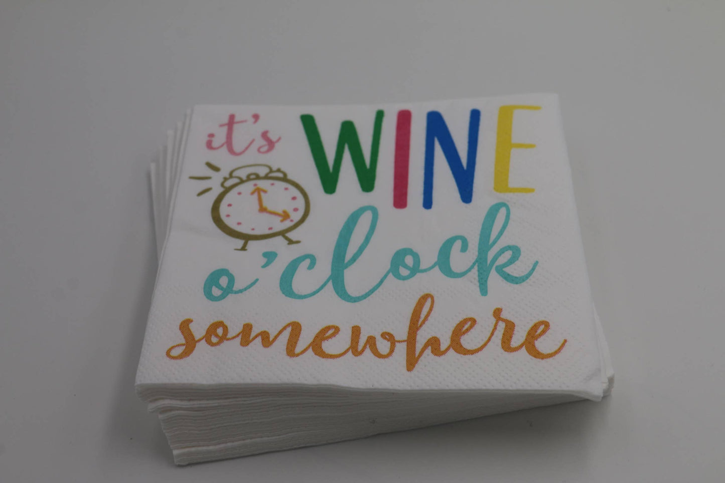 Wine O' Clock Somewhere Napkins | Fun Wine Disposable Napkins