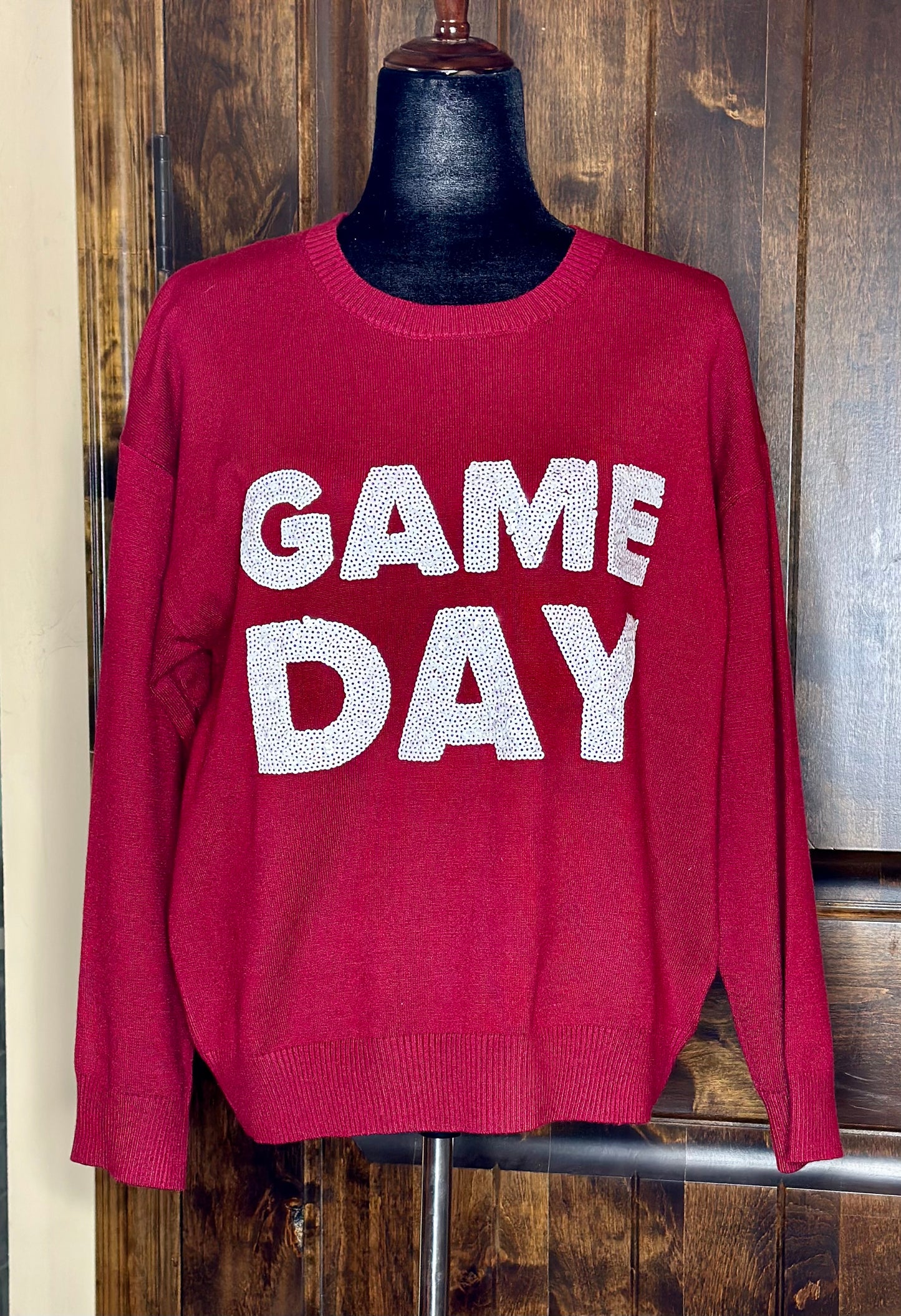Burgundy Game Day Sweater