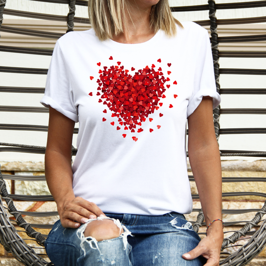 3D Heart Graphic Tee | Valentines Day 3D Heart Graphic Tee
