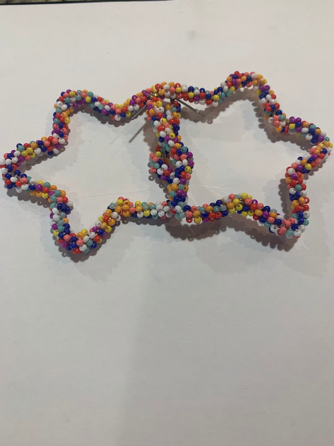 Beaded Star Earrings | Multi Color Beaded Star Earrings