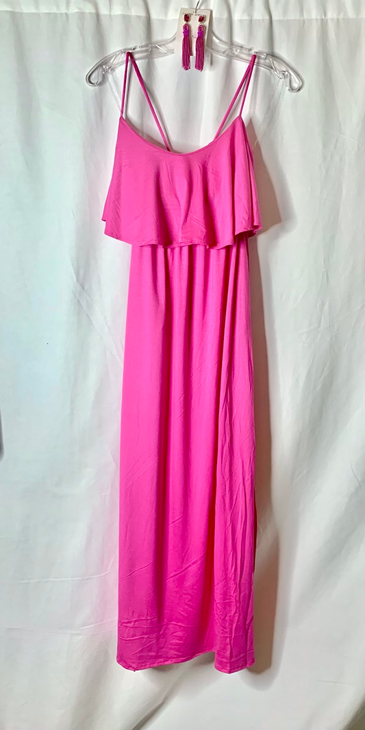 Beautiful Crazy Fuchsia Maxi Dress | Fuchsia Criss Cross Back Maxi Dress