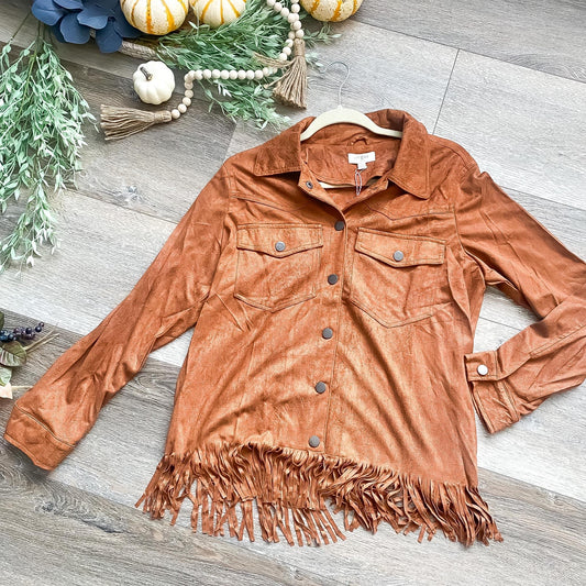 Can’t Get Enough Fringe Jacket | Faux Suede Fringe Jacket