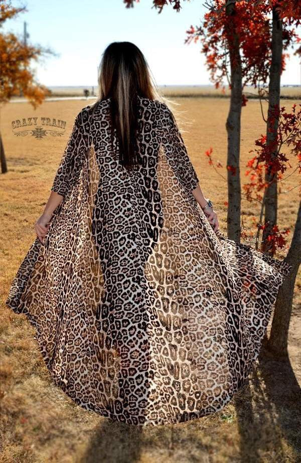 Crazy Train Sheer Leopard Duster, "Dixie" Leopard Duster, Boutique