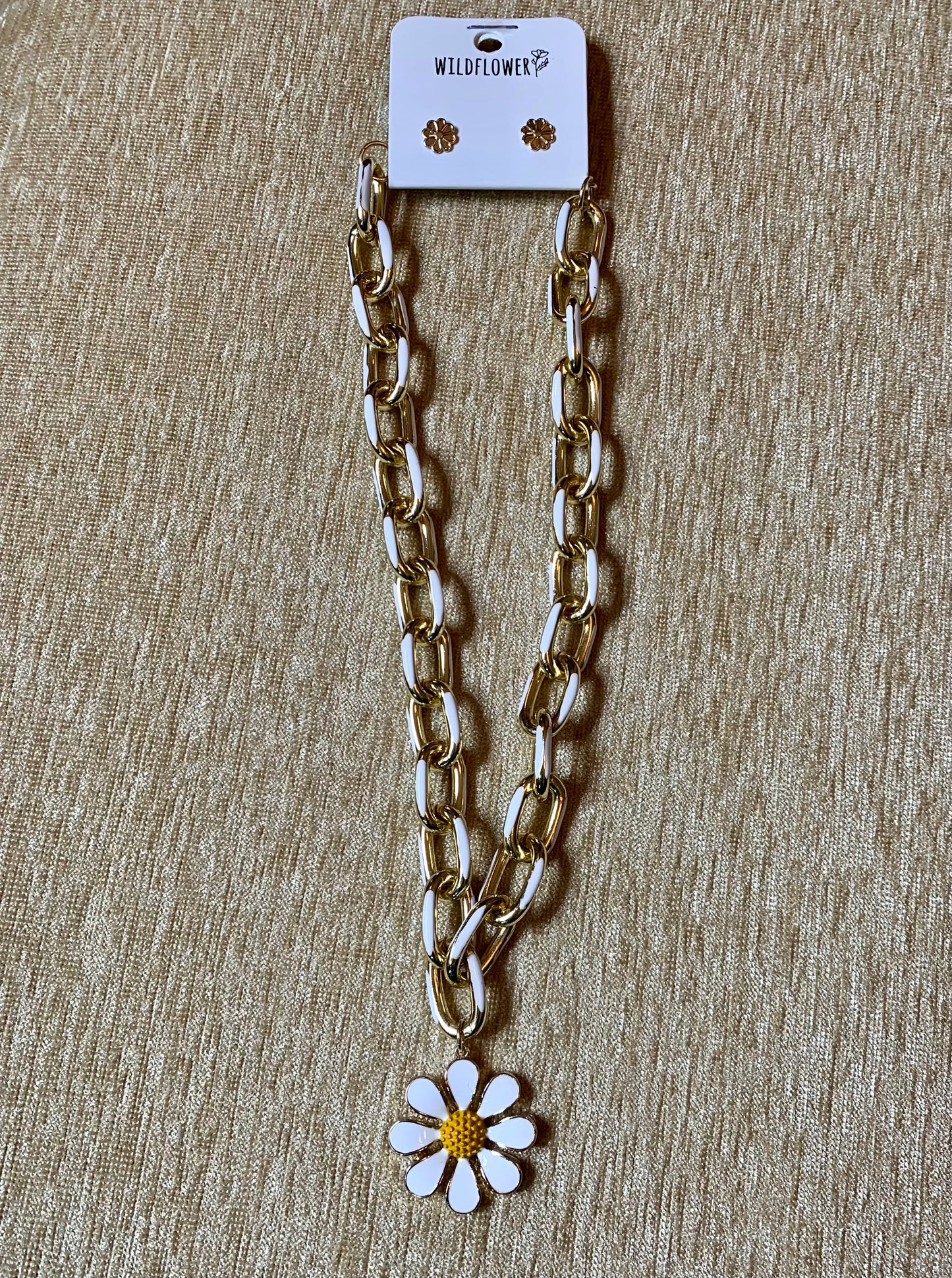 Daisy Necklace Set | Daisy Chain Necklace Earring Set