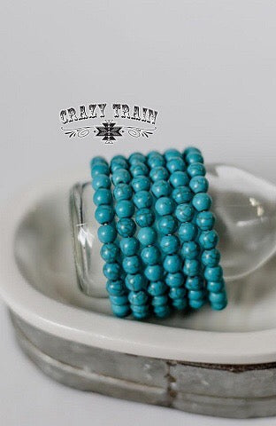 Turquoise Beaded Bracelet | Crazy Train Turquoise Bracelet