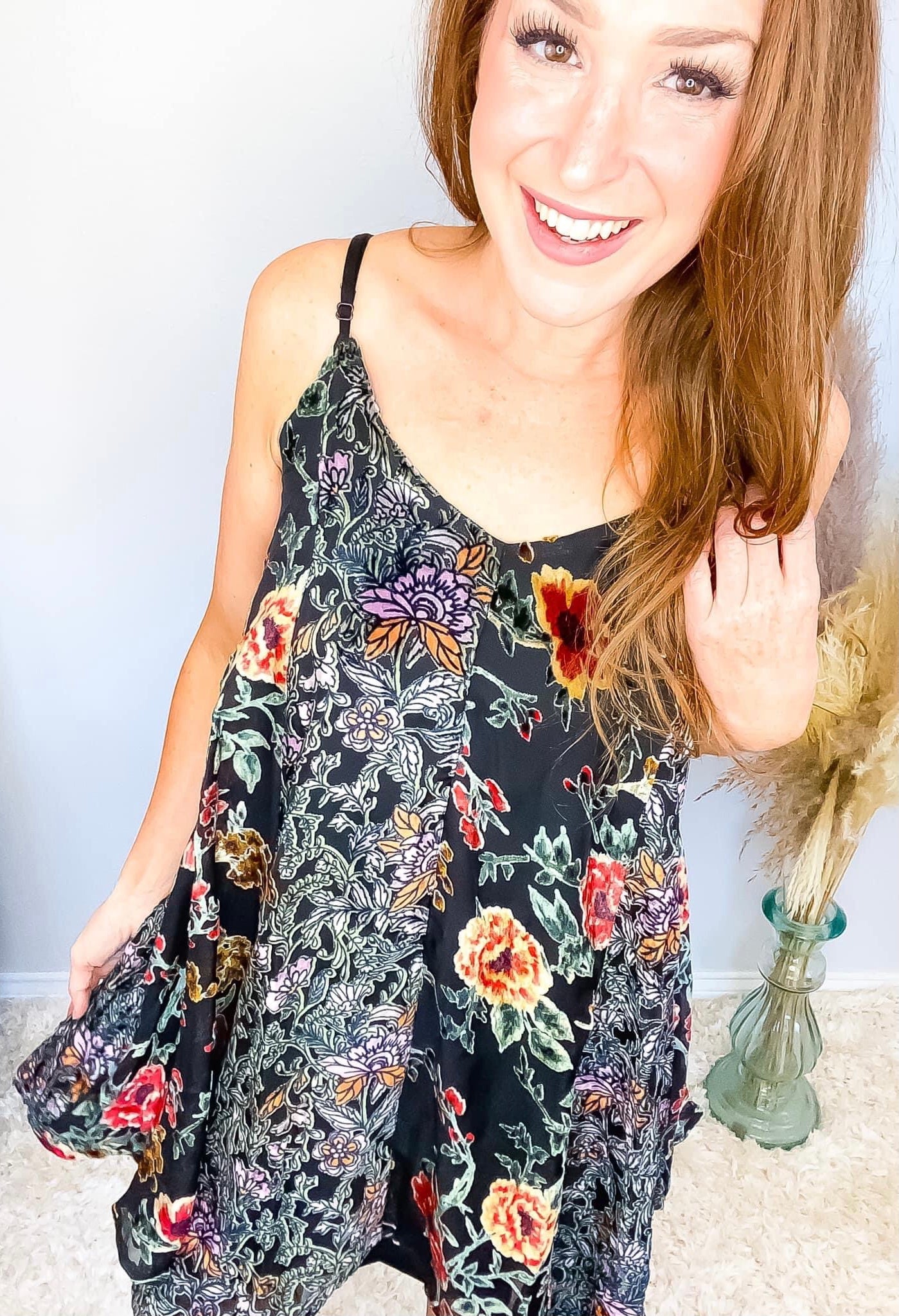 Inked Burnout Velvet Dress | Mix Media Black Burnout Velvet Dress
