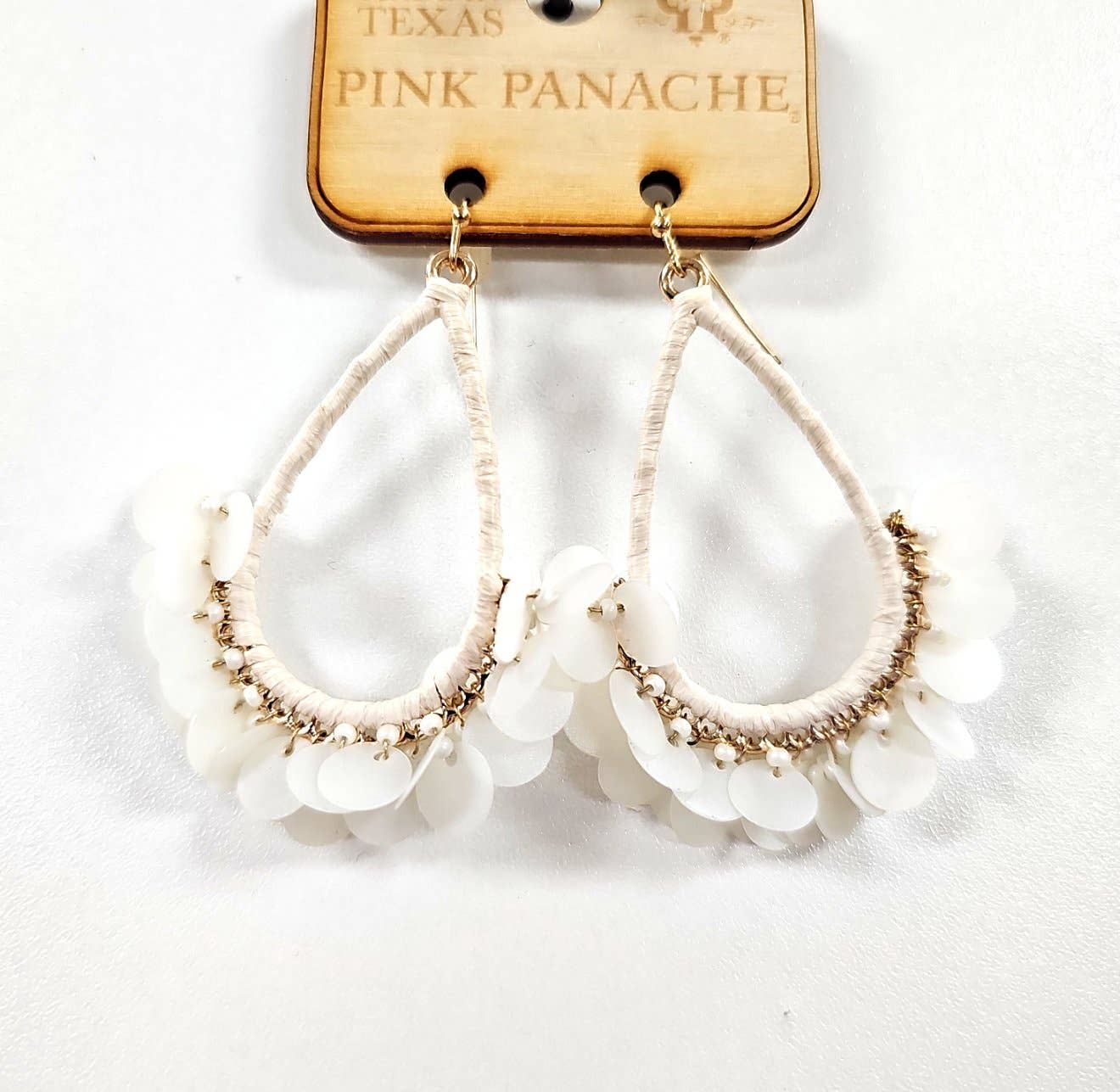 Ivory Teardrop Fringe Gold Earrings | Pink Panache Ivory Teardrop Earrings