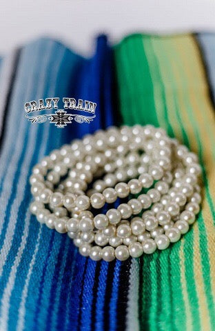 Pearl Stretch Bracelet | Crazy Train Pearl Bracelet