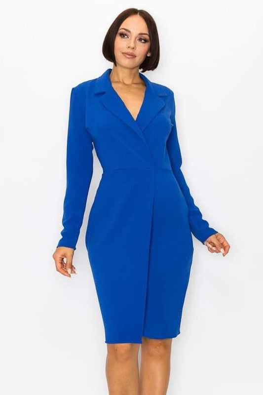 The Royal Treatment Dress | Long Sleeve Sophisticated Suit Dress
