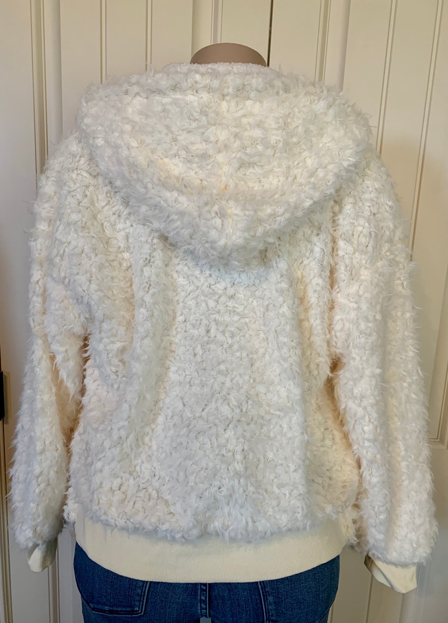 Angel Eyes Ivory Jacket | Fully Lined Soft Jacket with Hood Pockets