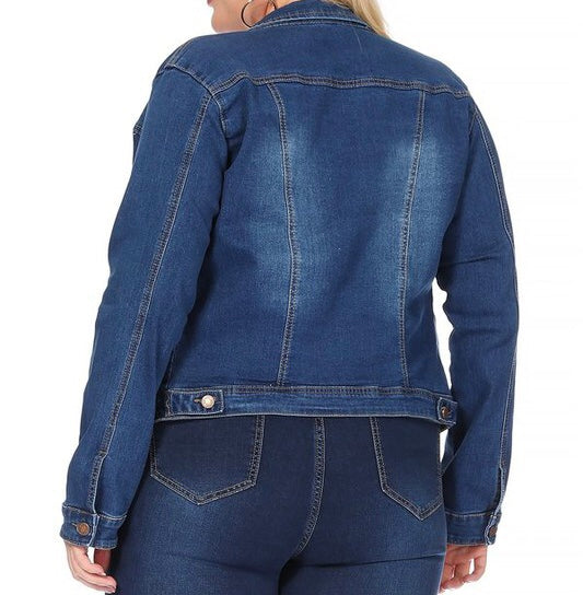 Falling In Love Denim Plus Size Jacket | Plus Size Denim Jacket No Distressing
