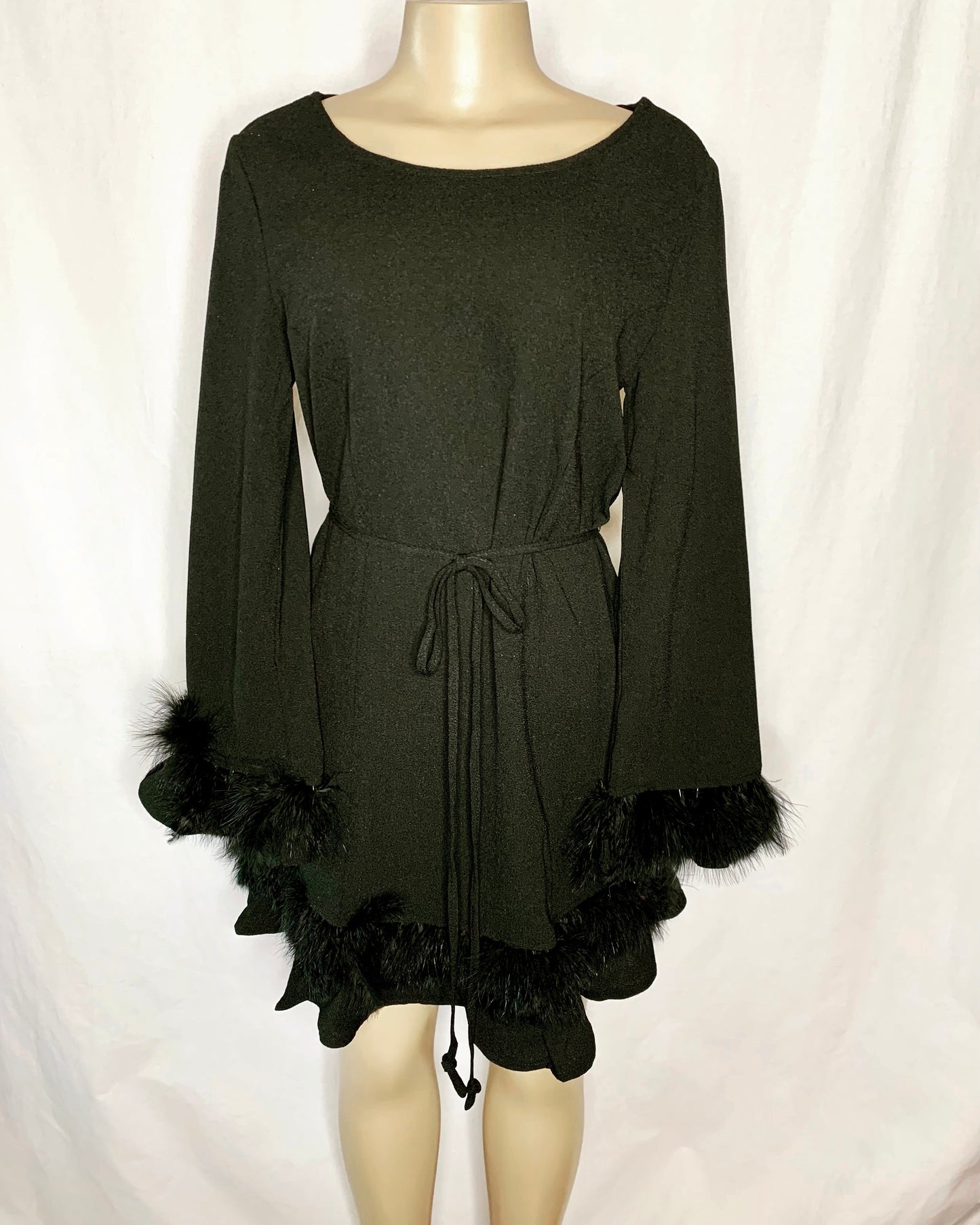 It’s a Date Black Dress | Little Black Dress with Feather Accents