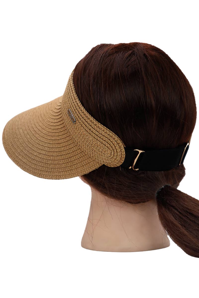 Wide Brim Paper Straw Pack-n-Go Roll-Up Sun Visor