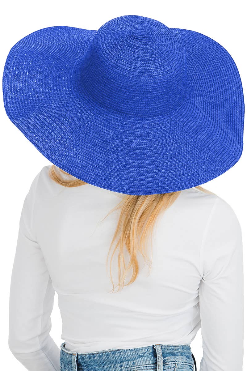 Tight Weave Royal Straw Floppy Sun Hat