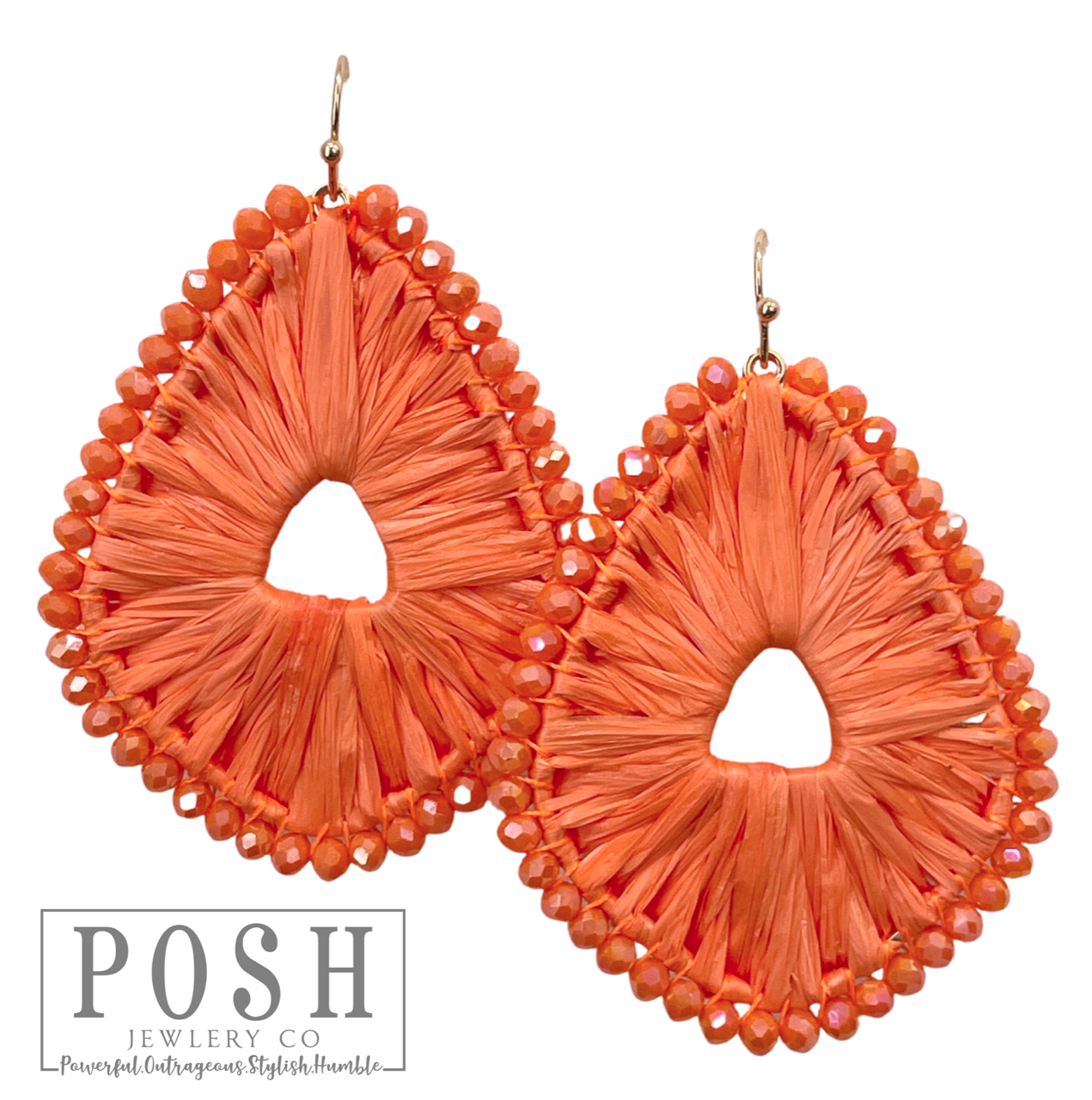 Beaded Raffia Earrings